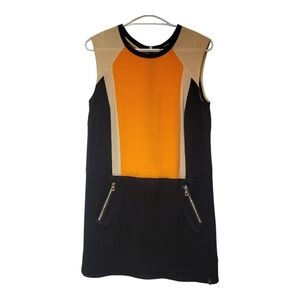 Rudsak Colorblock Sleeveless Dress - Black and Orange